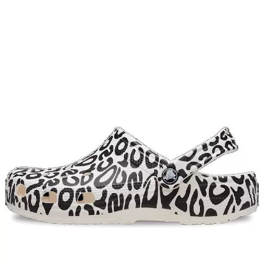 Crocs Classic Warped Logo Clogs 'White Black' Crocs Classic Warped Logo Clogs 'White Black'