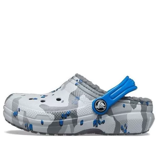 (GS) Crocs Classic Lined Camo Clogs 'Grey White Blue' (GS) Crocs Classic Lined Camo Clogs 'Grey White Blue'