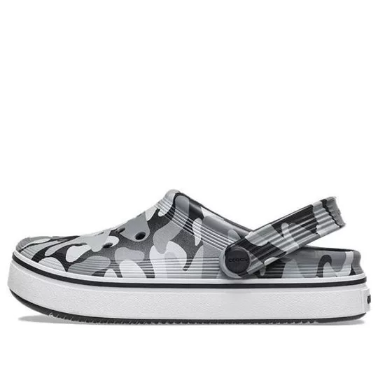 (GS) Crocs Off Court Printed Clogs 'Grey Black White' (GS) Crocs Off Court Printed Clogs 'Grey Black White'