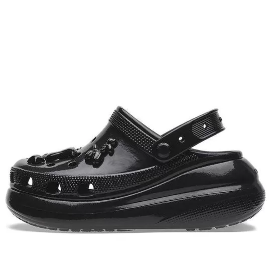 (WMNS) Crocs Crush High Shine Clogs 'Black' (WMNS) Crocs Crush High Shine Clogs 'Black'