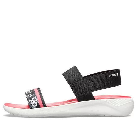 (WMNS) Crocs LiteRide Pattern Outdoor Open Toe Black Red Sandals 'Black Red' (WMNS) Crocs LiteRide Pattern Outdoor Open Toe Black Red Sandals 'Black Red'